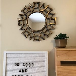 Gold Round Mirror